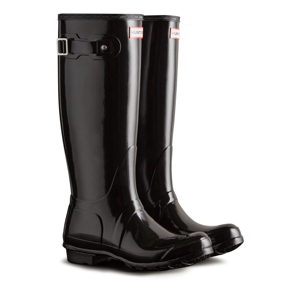 HUNTER Original Tall Gloss Rain Boots, Black